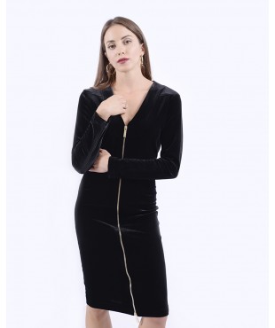 Βραδινό φόρεμα pencil βελούδο Roberta Biagi