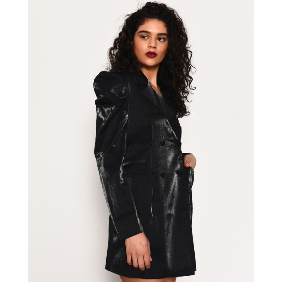 Glamorous Φόρεμα Σατεν κοντό μαύρο γυαλιστερό