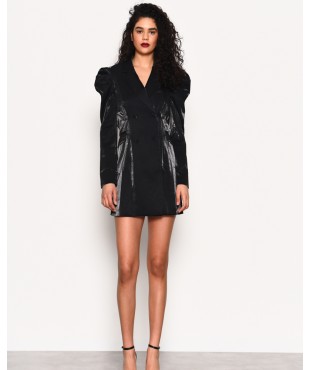 Glamorous Φόρεμα Σατεν κοντό μαύρο γυαλιστερό
