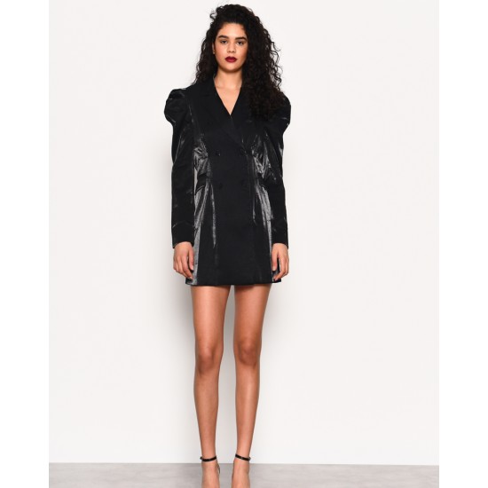 Glamorous Φόρεμα Σατεν κοντό μαύρο γυαλιστερό