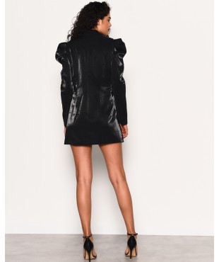 Glamorous Φόρεμα Σατεν κοντό μαύρο γυαλιστερό